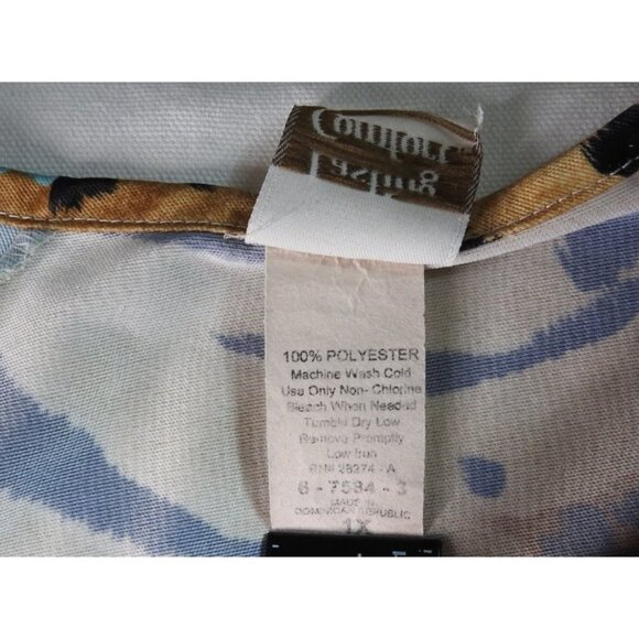 Lasting Comfort Dress USA Animal Print Blue Floral Maxi Lounge Katan Mumu XL - Picture 4 of 4